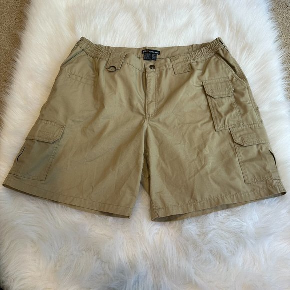 5.11 Tactical Shorts Cargo Utility Taclite Pro 9" Ripstop Tan Khaki Plus Size 18 - Picture 2 of 12